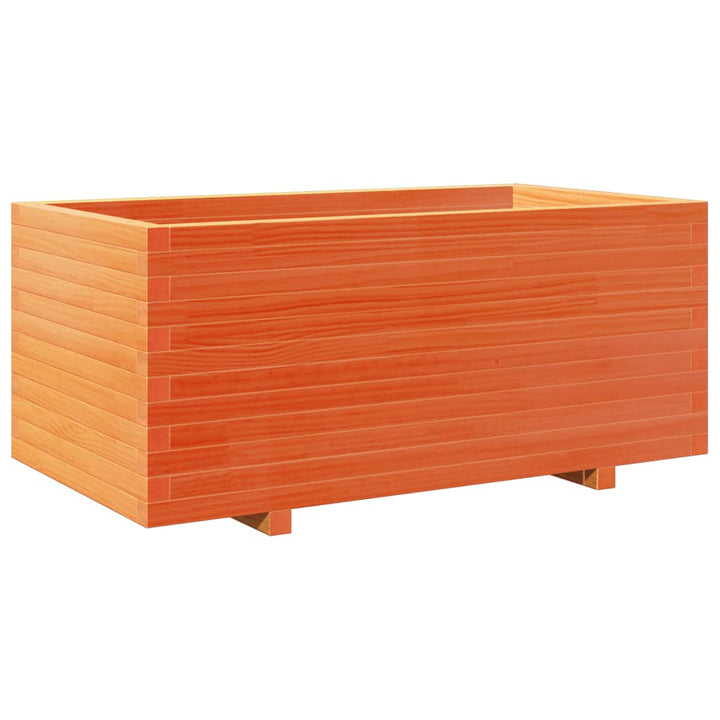 plantekasse 110x60x49,5 cm massivt fyrretræ gyldenbrun