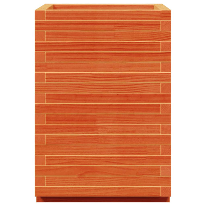 plantekasse 50x50x72,5 cm massivt fyrretræ gyldenbrun