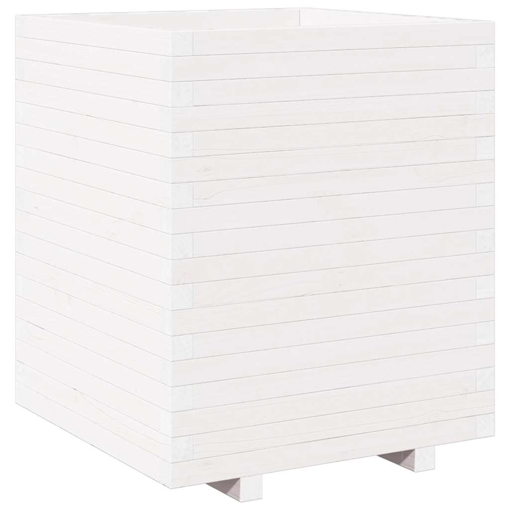 plantekasse 60x60x72,5 cm massivt fyrretræ hvid