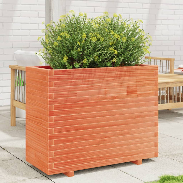 plantekasse 90x40x72,5 cm massivt fyrretræ gyldenbrun
