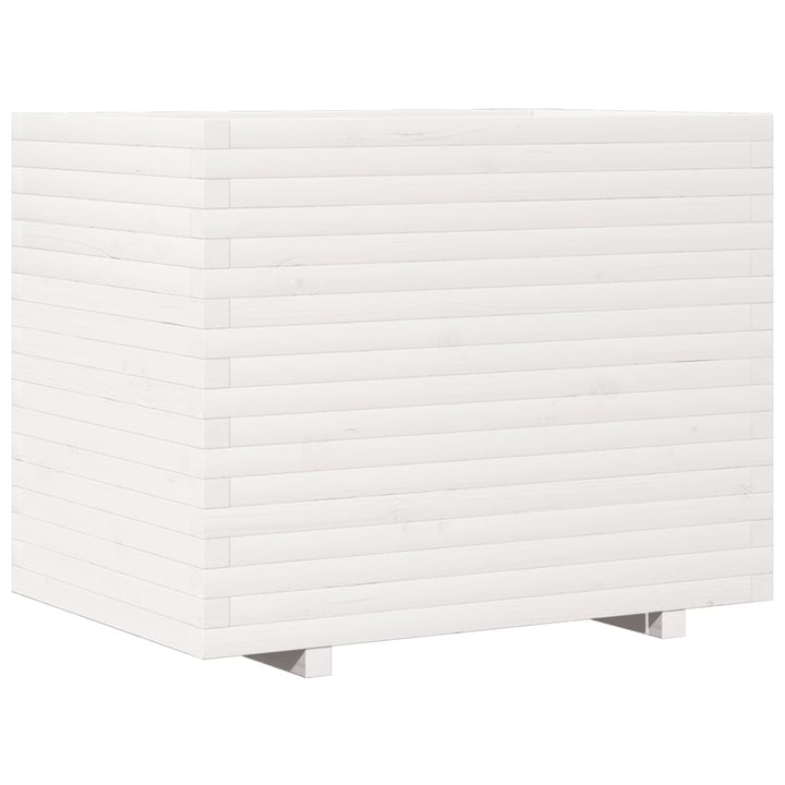 plantekasse 90x60x72,5 cm massivt fyrretræ hvid