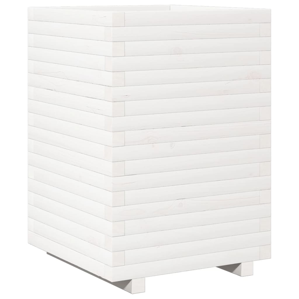 plantekasse 50x50x72 cm massivt fyrretræ hvid