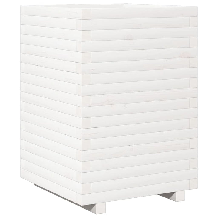 plantekasse 50x50x72 cm massivt fyrretræ hvid