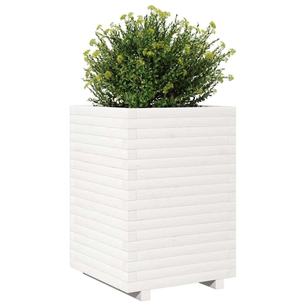 plantekasse 50x50x72 cm massivt fyrretræ hvid