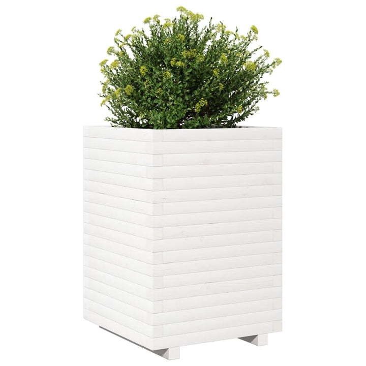 plantekasse 50x50x72 cm massivt fyrretræ hvid