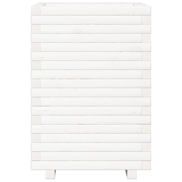 plantekasse 50x50x72 cm massivt fyrretræ hvid