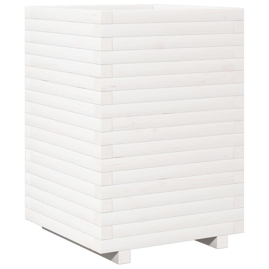 plantekasse 50x50x72 cm massivt fyrretræ hvid