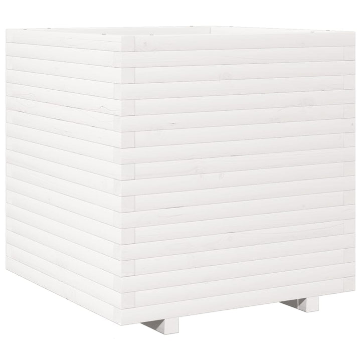 plantekasse 70x70x72 cm massivt fyrretræ hvid