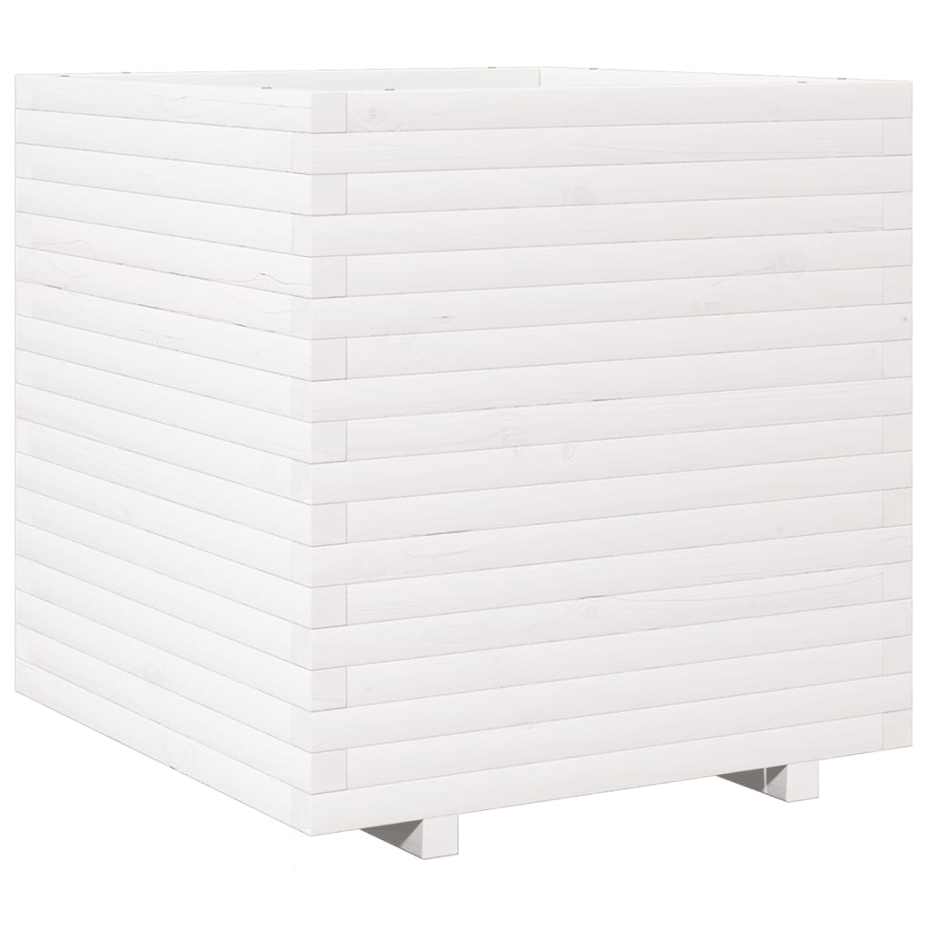 plantekasse 70x70x72 cm massivt fyrretræ hvid