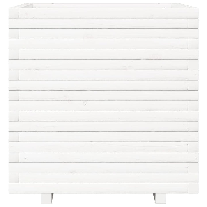 plantekasse 70x70x72 cm massivt fyrretræ hvid