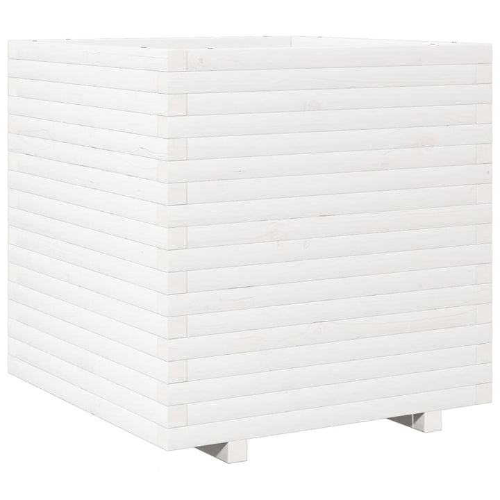 plantekasse 70x70x72 cm massivt fyrretræ hvid