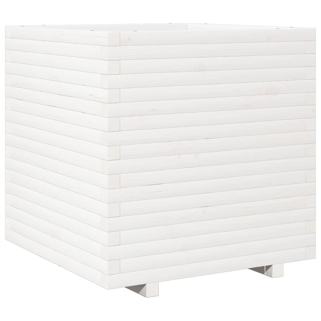 plantekasse 70x70x72 cm massivt fyrretræ hvid