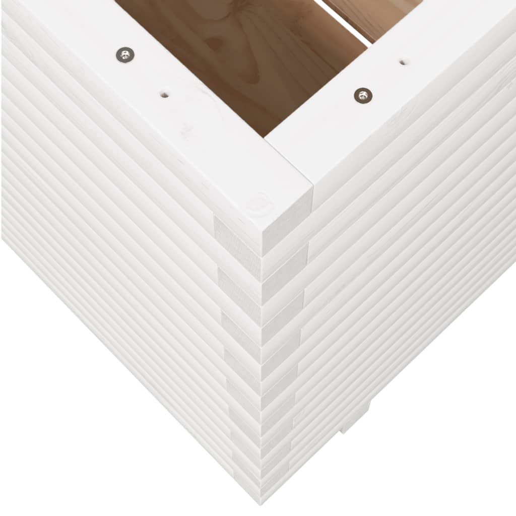 plantekasse 70x70x72 cm massivt fyrretræ hvid