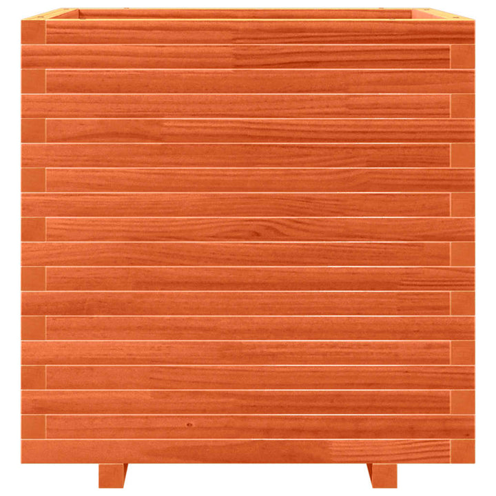 plantekasse 70x70x72 cm massivt fyrretræ gyldenbrun