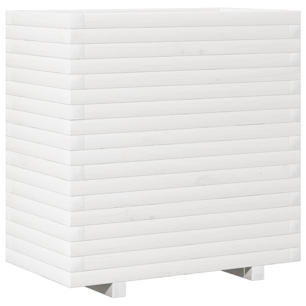 plantekasse 70x40x72 cm massivt fyrretræ hvid