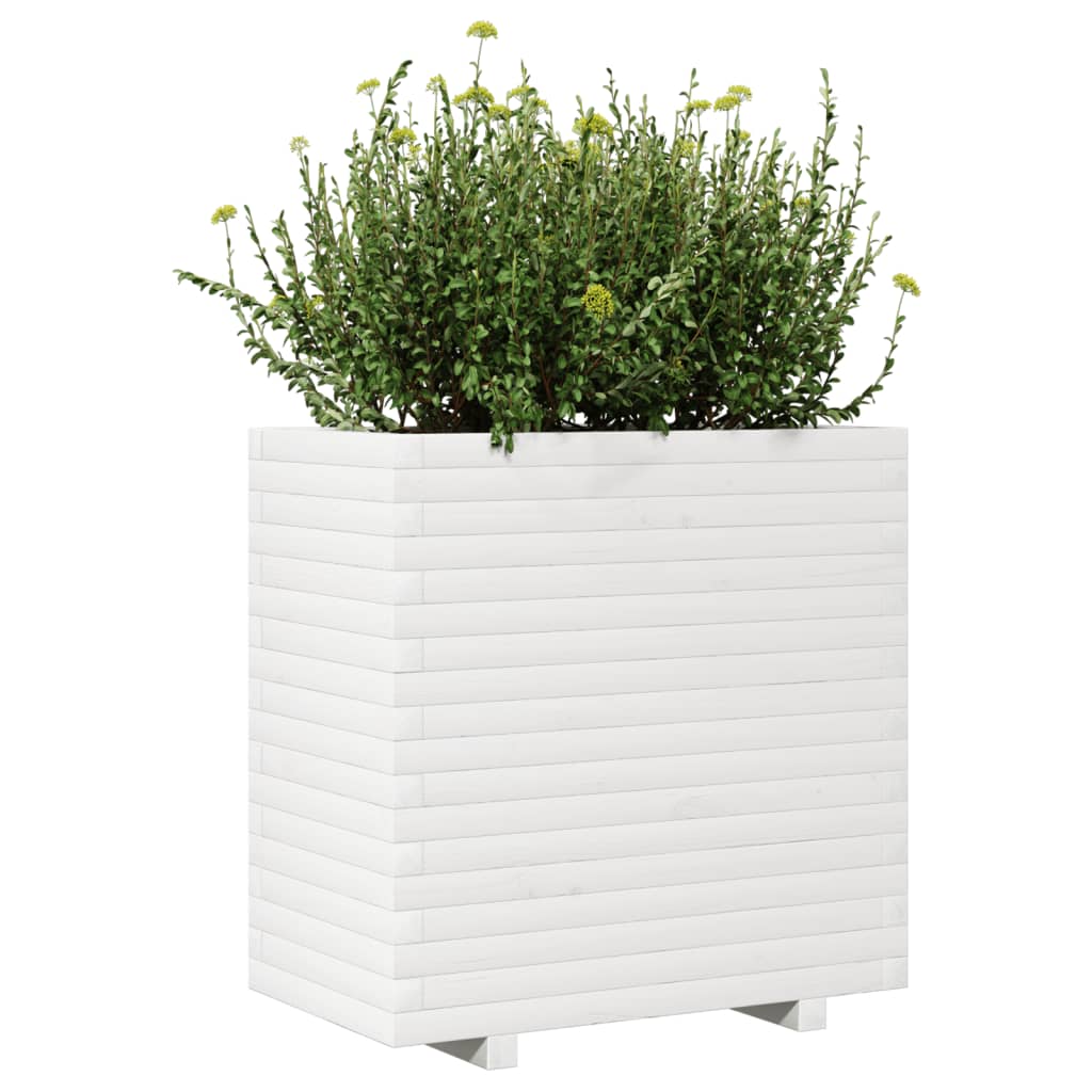 plantekasse 70x40x72 cm massivt fyrretræ hvid