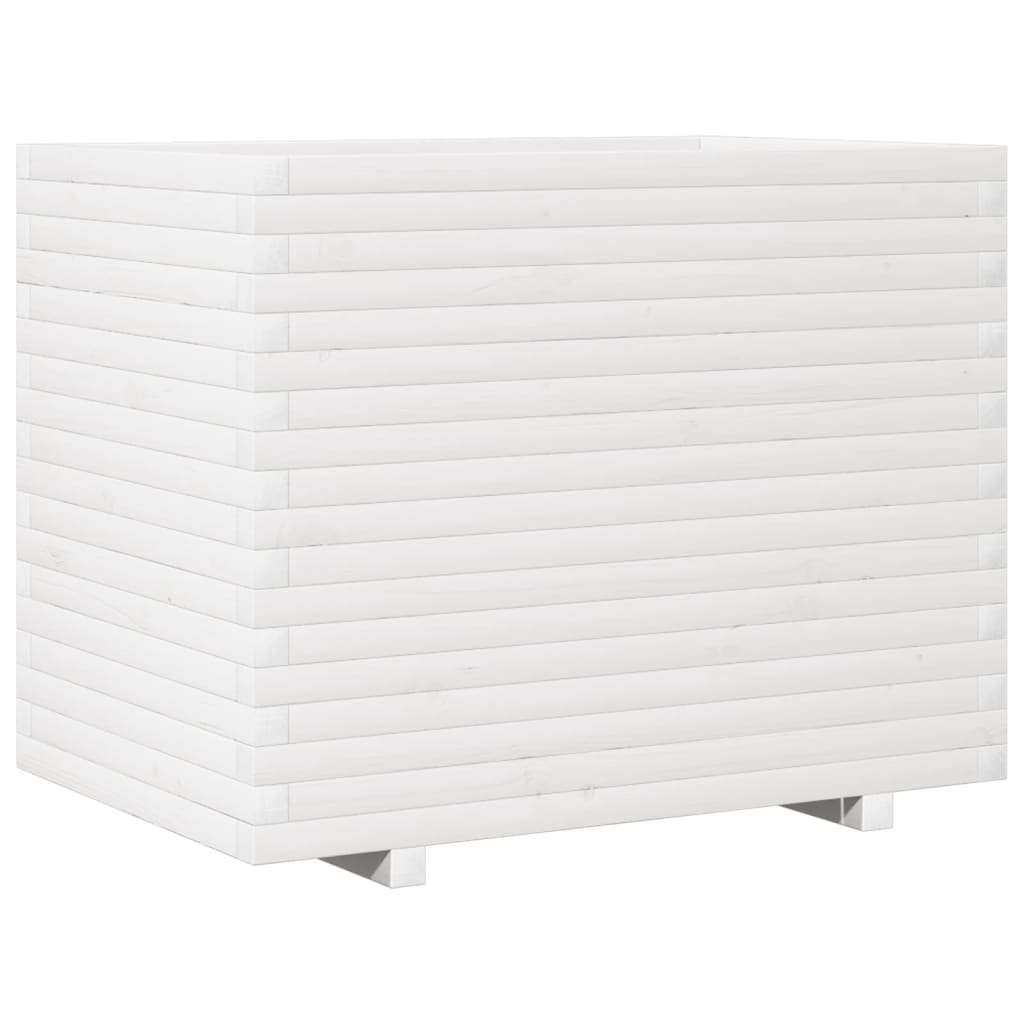 plantekasse 90x60x72 cm massivt fyrretræ hvid