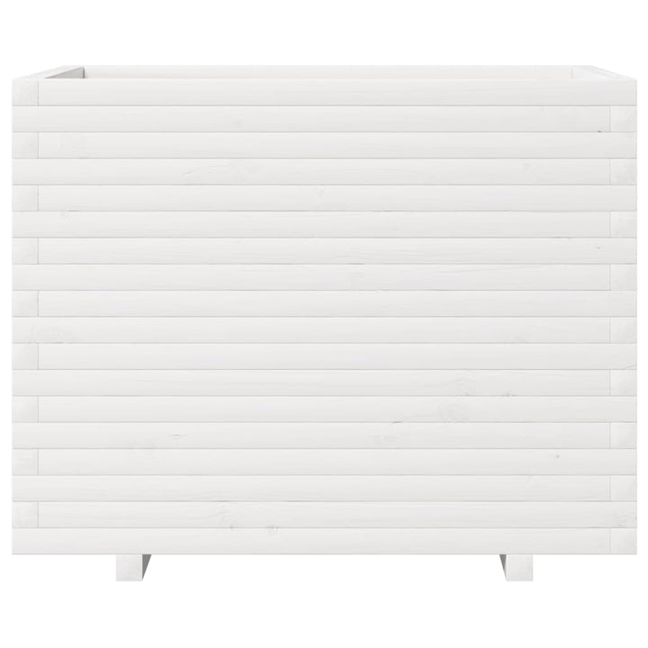 plantekasse 90x60x72 cm massivt fyrretræ hvid