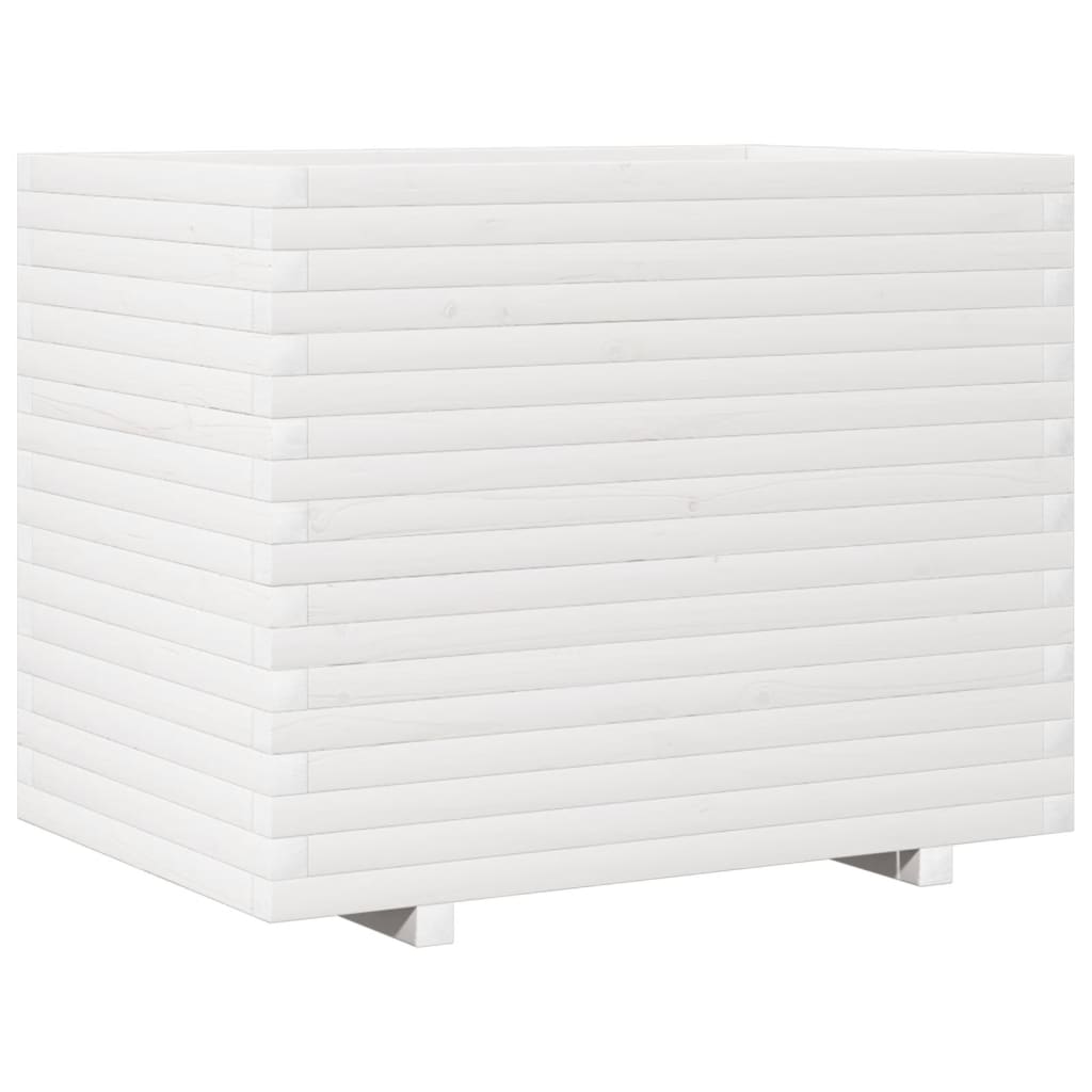 plantekasse 90x60x72 cm massivt fyrretræ hvid