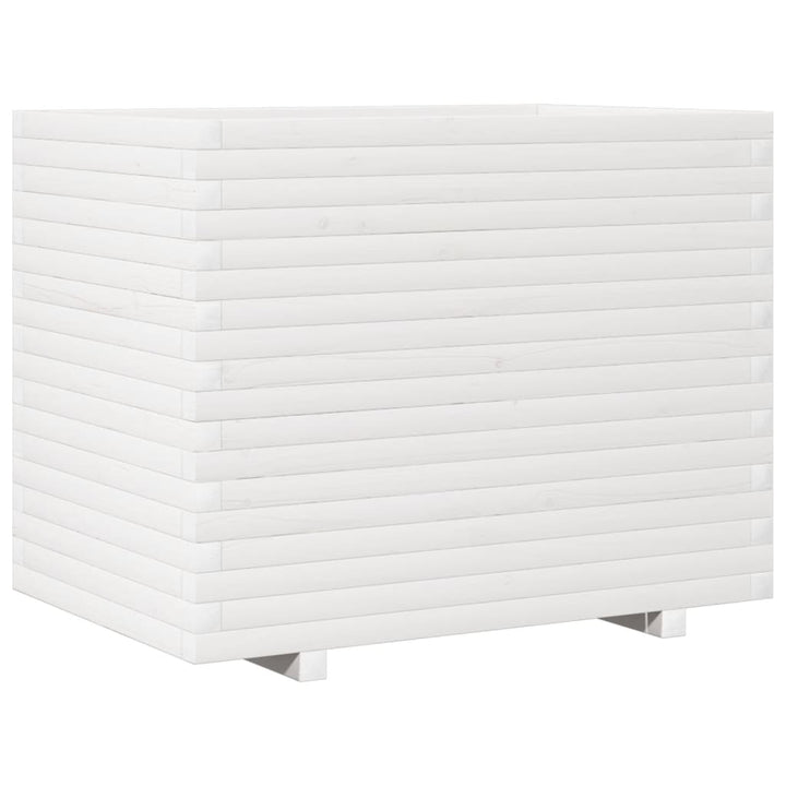 plantekasse 90x60x72 cm massivt fyrretræ hvid