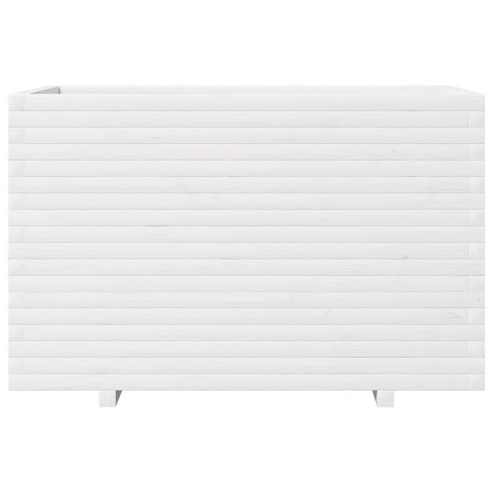 plantekasse 110x60x72 cm massivt fyrretræ hvid