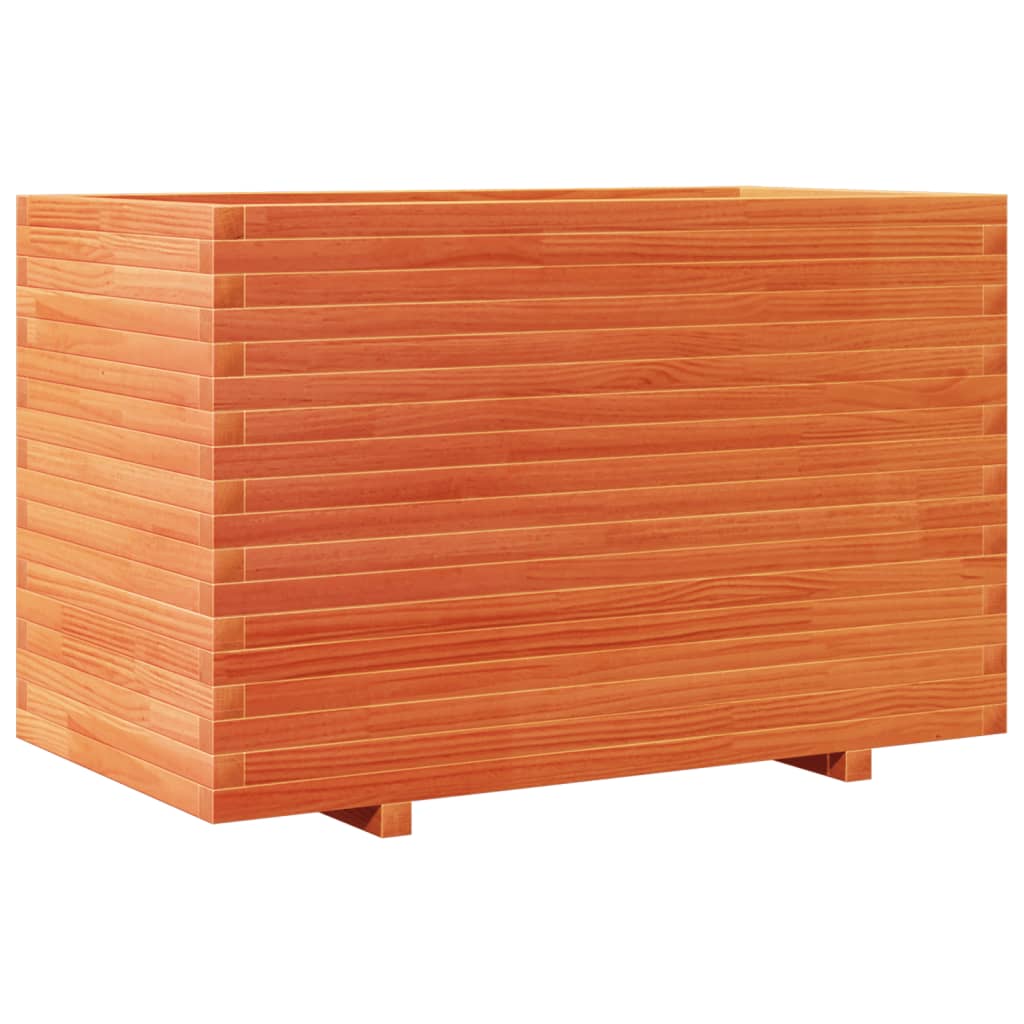 plantekasse 110x60x72 cm massivt fyrretræ gyldenbrun
