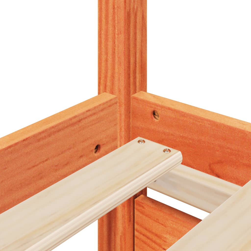 seng med skuffer og madras 100x200 cm massivt fyr gyldenbrun