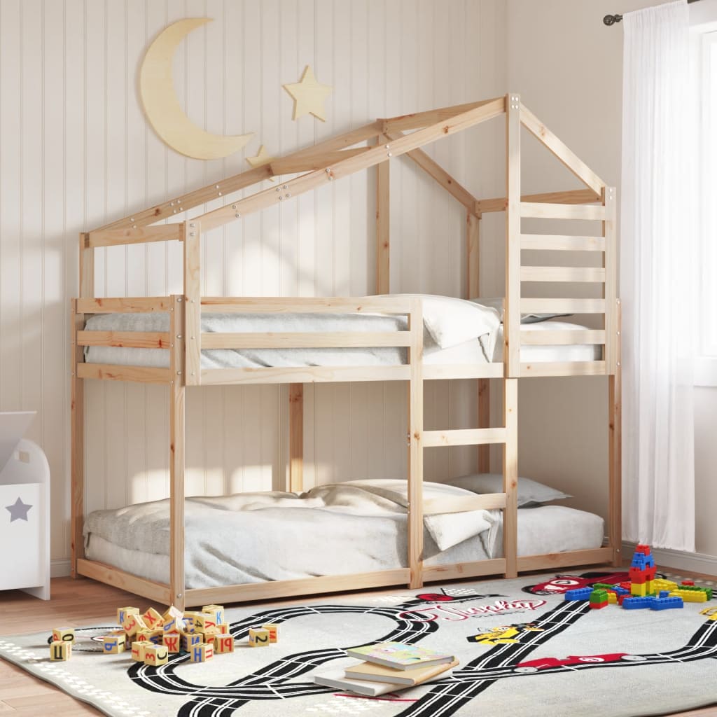 køjeseng uden madras 90x200 cm massivt fyrretræ
