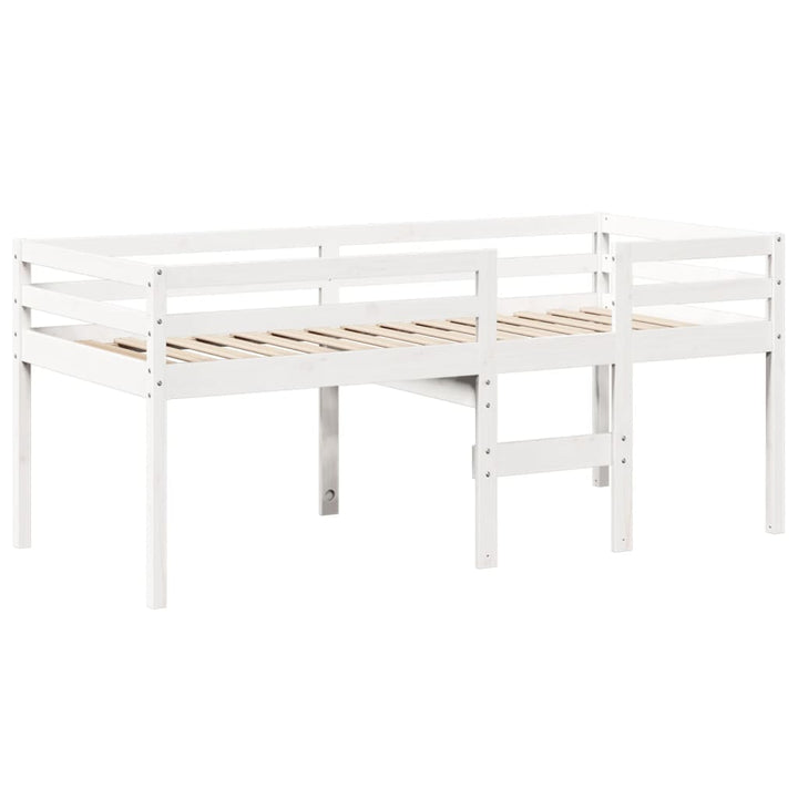 høj husseng 75x190 cm massivt fyrretræ hvid