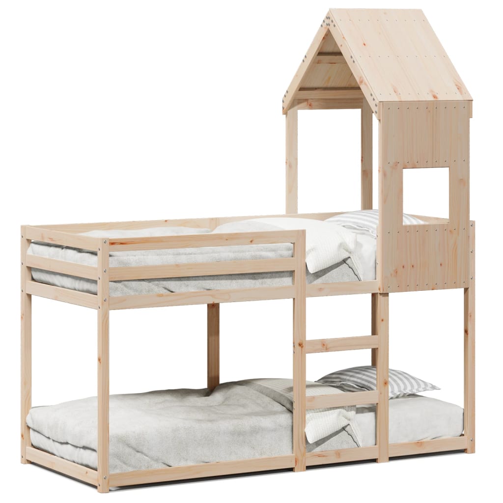 køjeseng uden madras 90x190 cm massivt fyrretræ