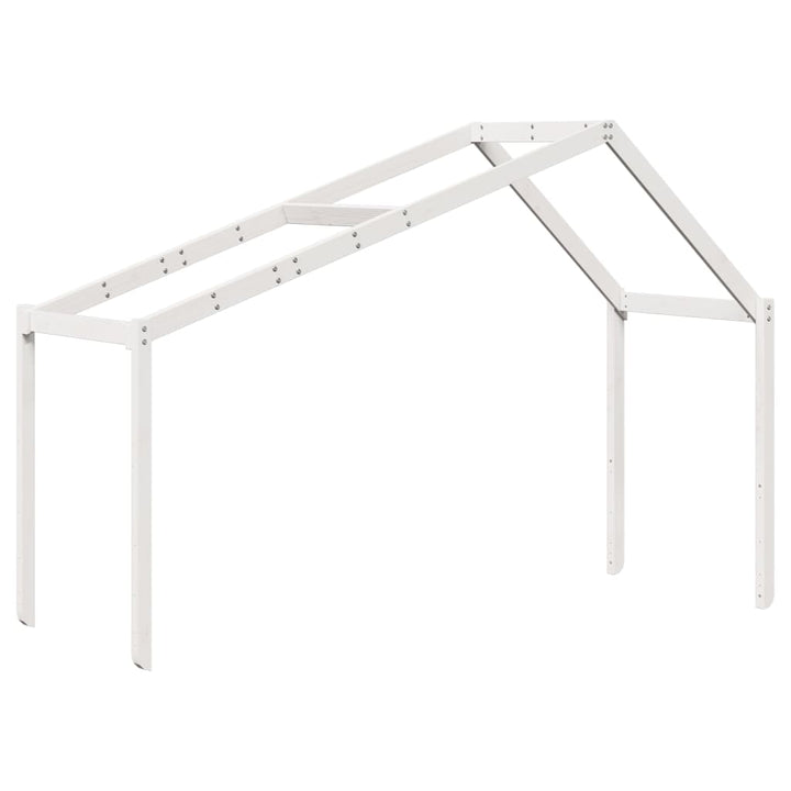 køjeseng med tag 80x200 cm massivt fyrretræ hvid