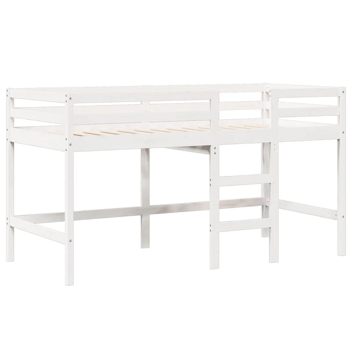 høj husseng 75x190 cm massivt fyrretræ hvid