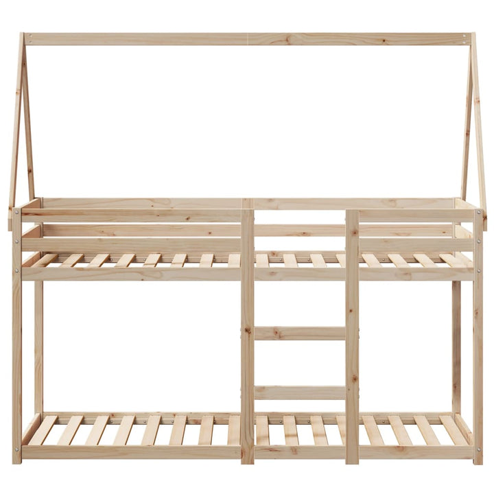 køjeseng med tag 75x190 cm massivt fyrretræ hvid