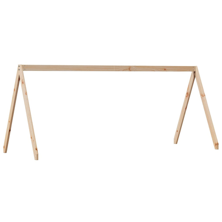 højseng med tag 80x200 cm massivt fyrretræ gyldenbrun