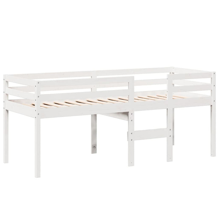 høj husseng 75x190 cm massivt fyrretræ hvid