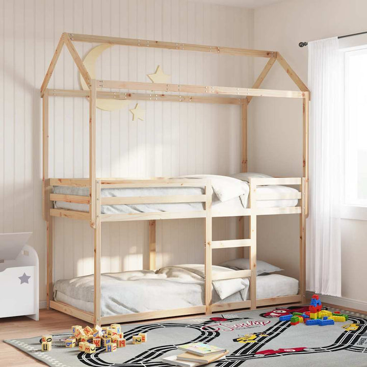 køjeseng uden madras 90x200 cm massivt fyrretræ