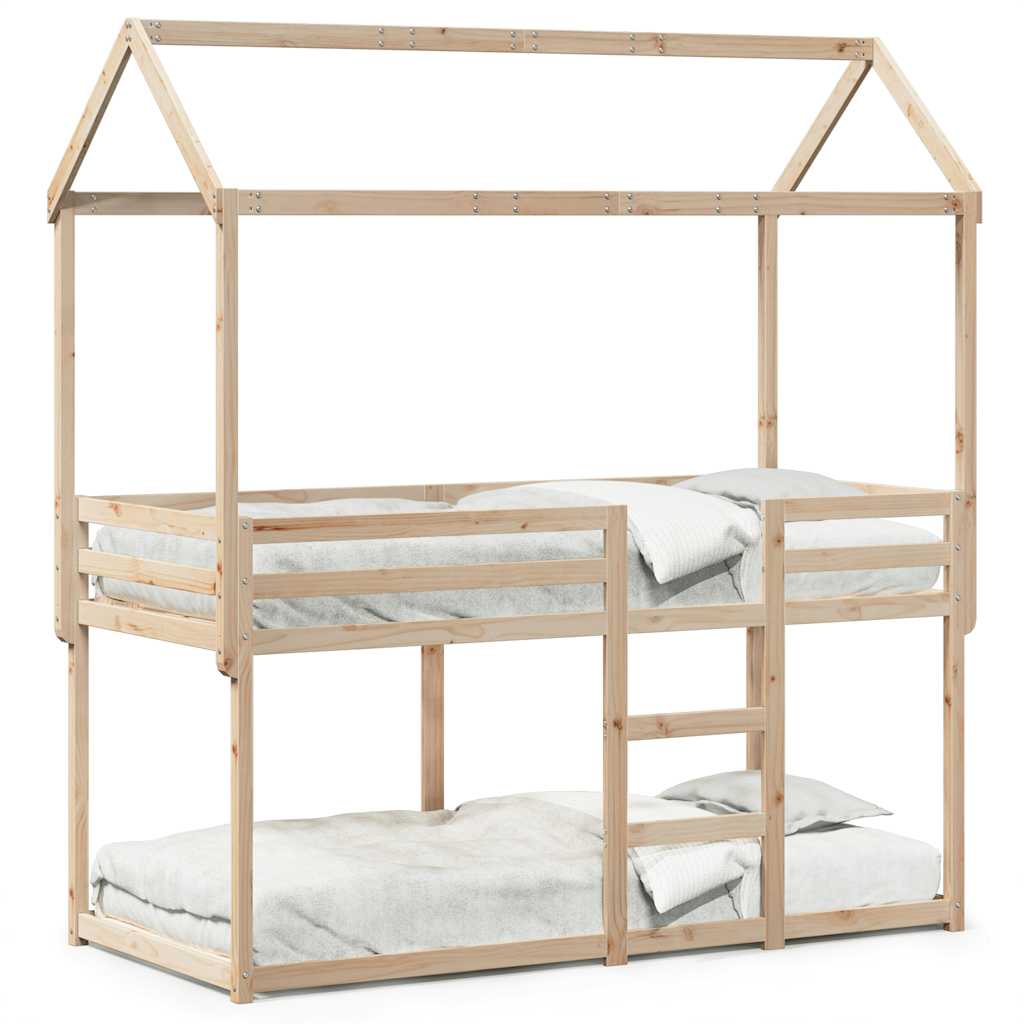 køjeseng uden madras 90x200 cm massivt fyrretræ