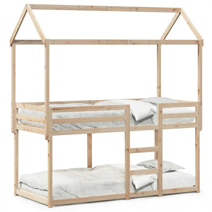 køjeseng uden madras 90x200 cm massivt fyrretræ