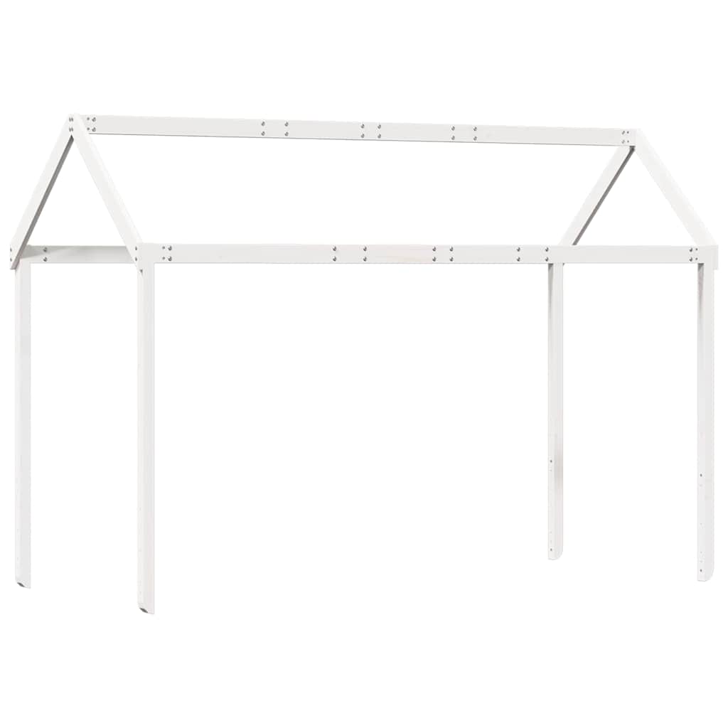 køjeseng med tag 80x200 cm massivt fyrretræ hvid