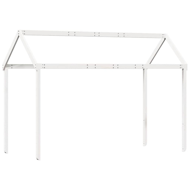 køjeseng med tag 80x200 cm massivt fyrretræ hvid