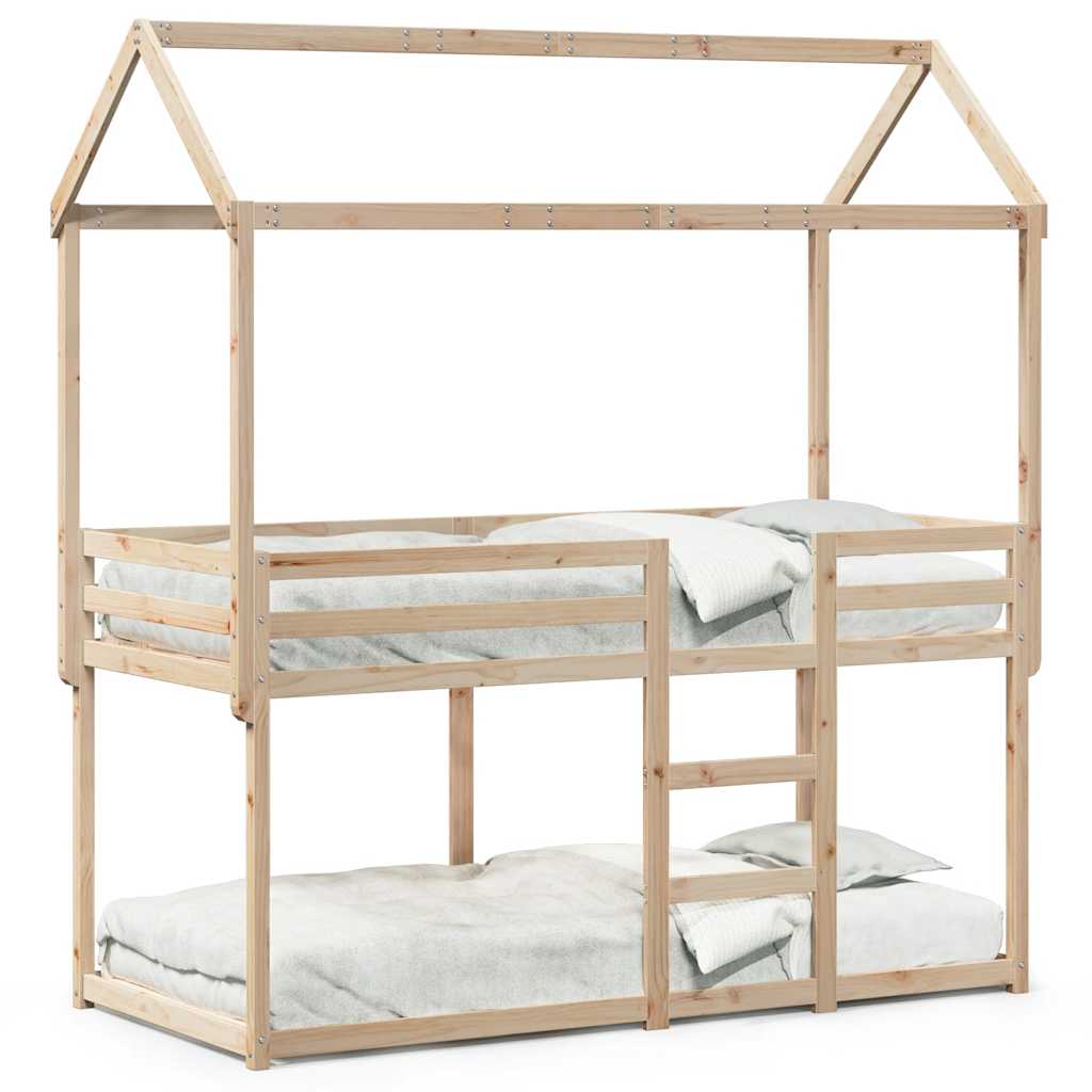 køjeseng uden madras 90x190 cm massivt fyrretræ