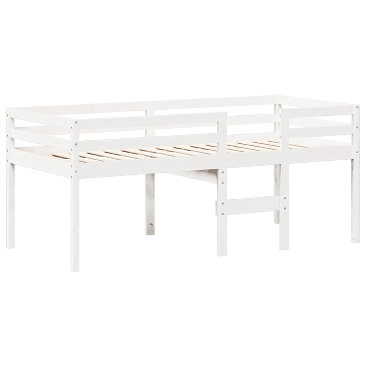høj husseng 75x190 cm massivt fyrretræ hvid