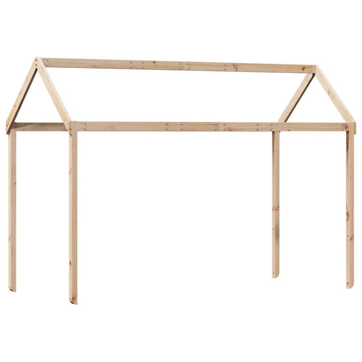 højseng med stige og tag 90x190 cm massivt fyrretræ