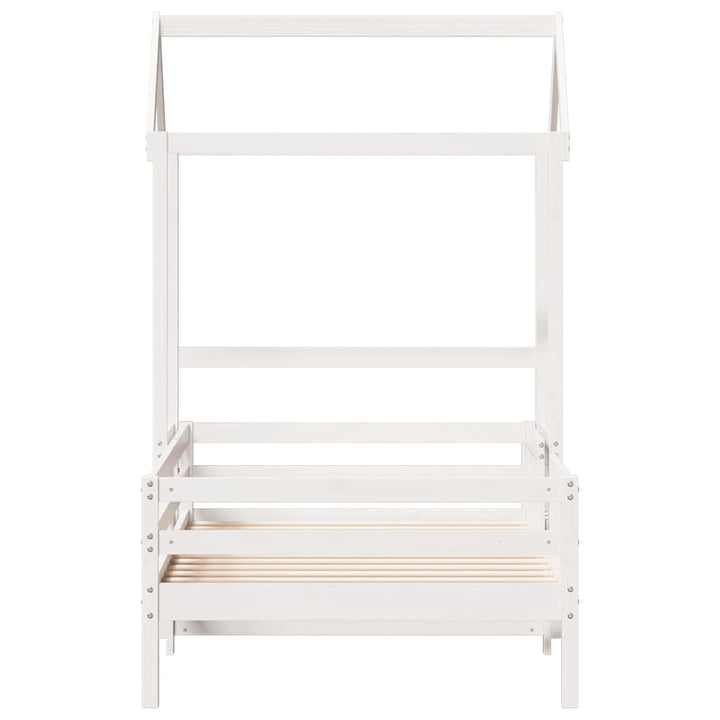 sengeramme med tag 75x190 cm massivt fyrretræ hvid