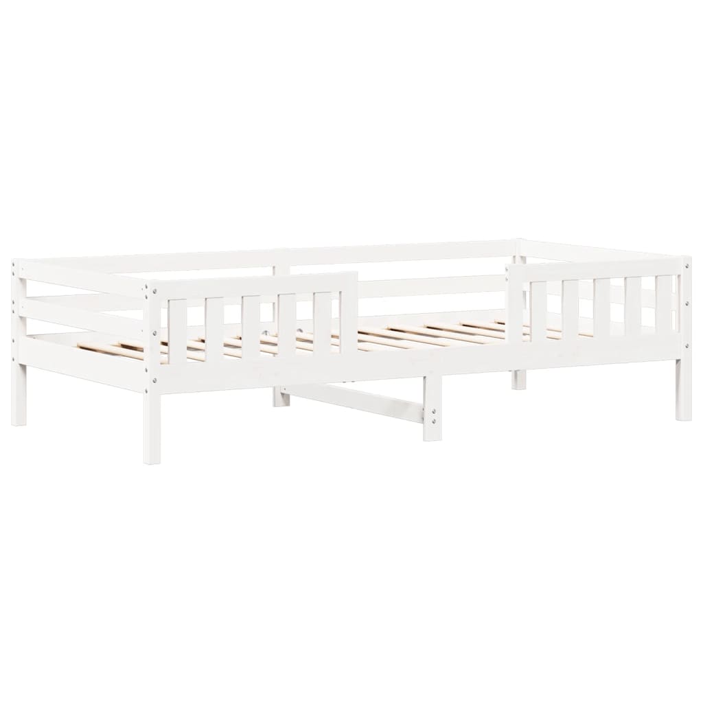 husseng med bænk 75x190 cm massivt fyrretræ hvid