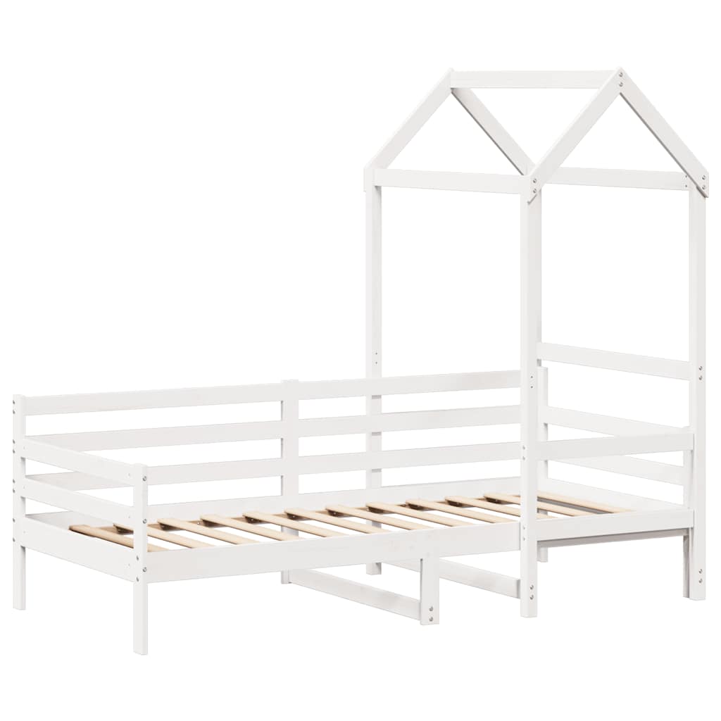 daybed med tag 80x200 cm massivt fyrretræ hvid