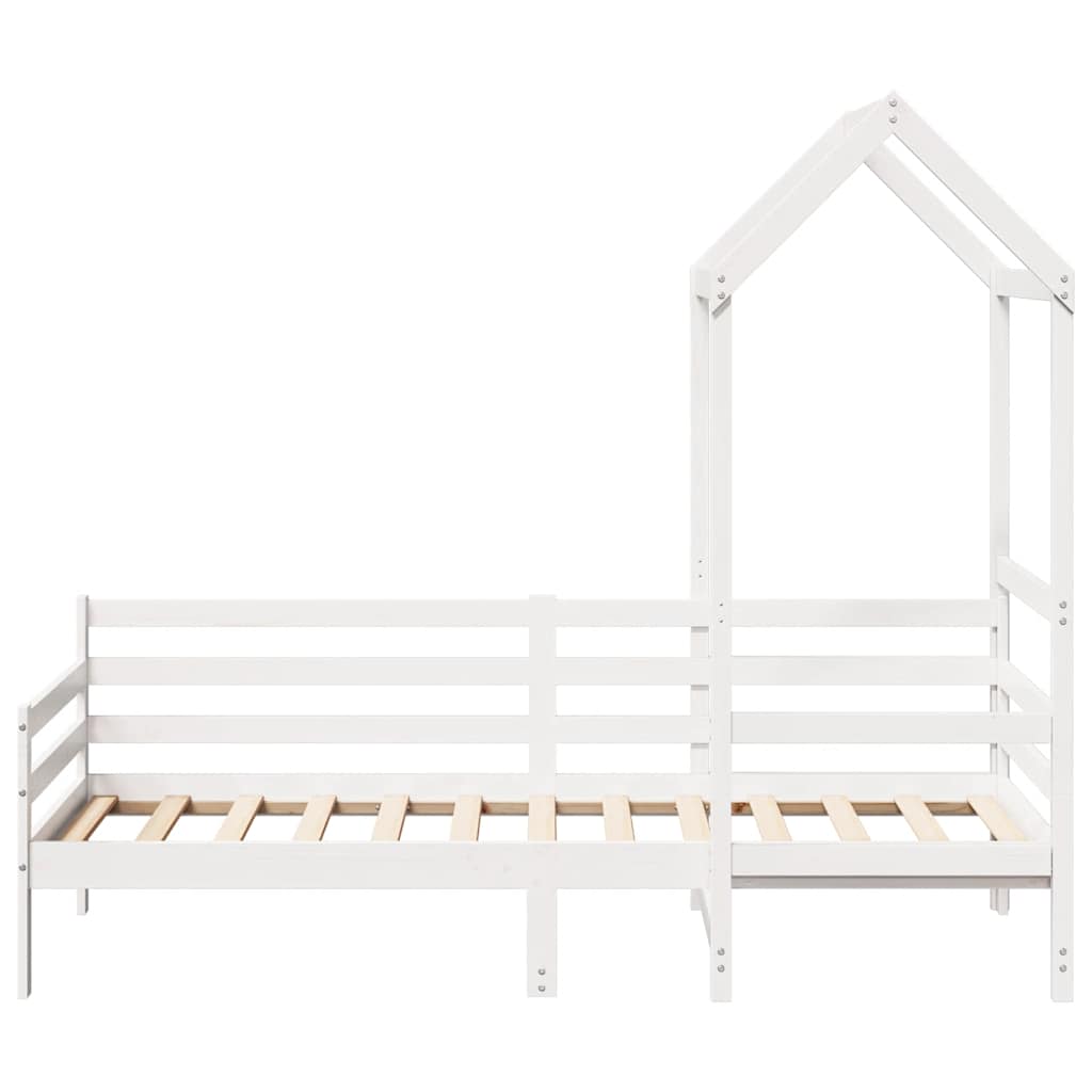 daybed med tag 80x200 cm massivt fyrretræ hvid