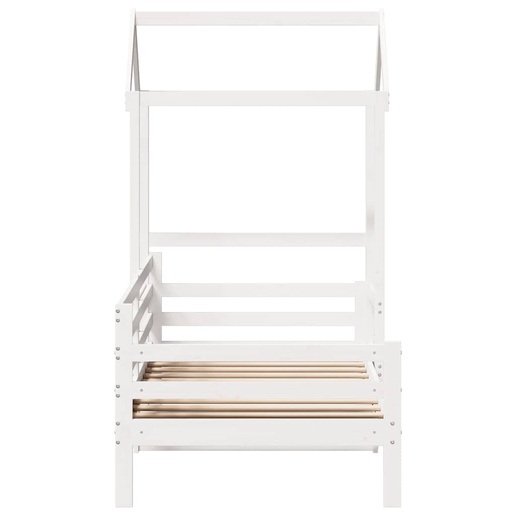 daybed med tag 80x200 cm massivt fyrretræ hvid