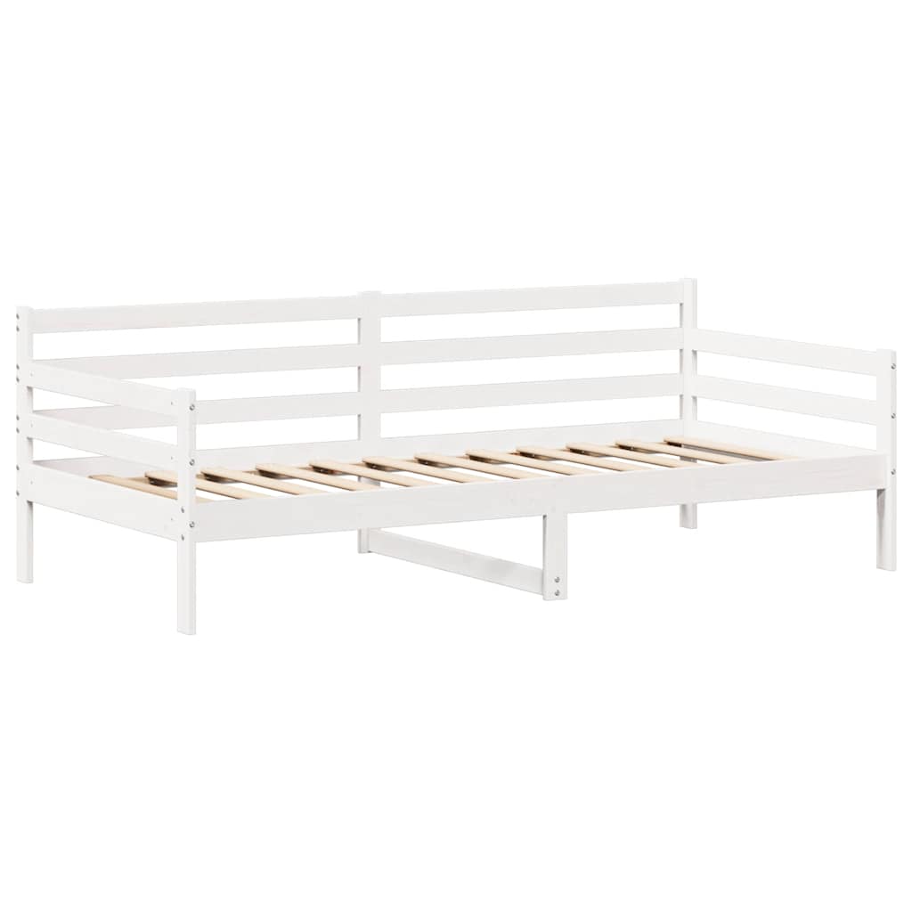husseng med bænk 80x200 cm massivt fyrretræ hvid