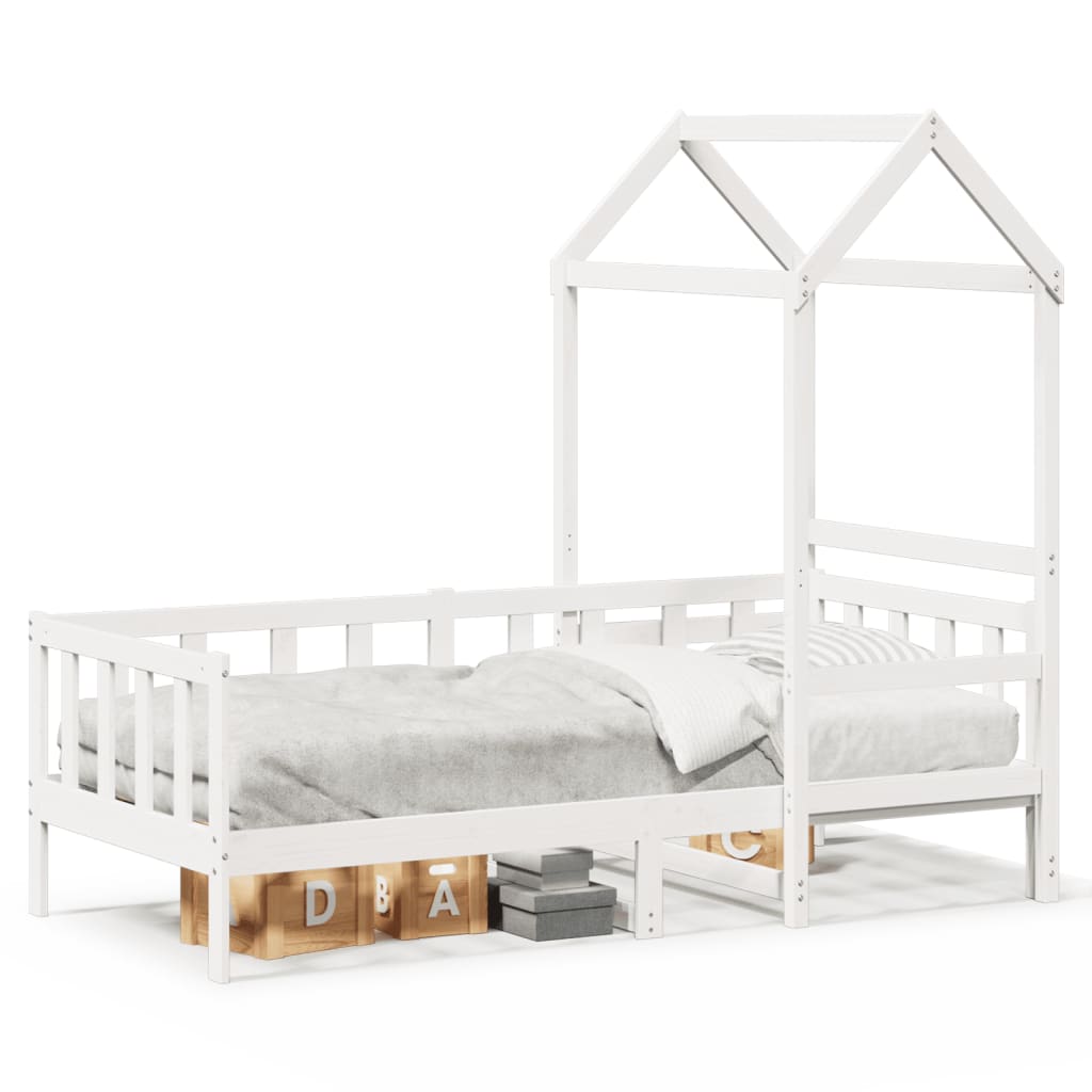 daybed med tag 80x200 cm massivt fyrretræ hvid